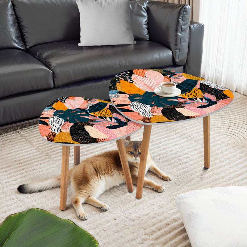 Ensemble de 2 tables basses gigognes Triangle