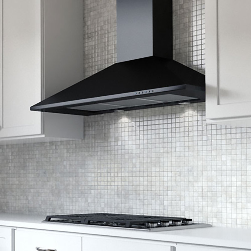 30" 600 CFM Convertible Wall Mount Range Hood, Chrome, 30"