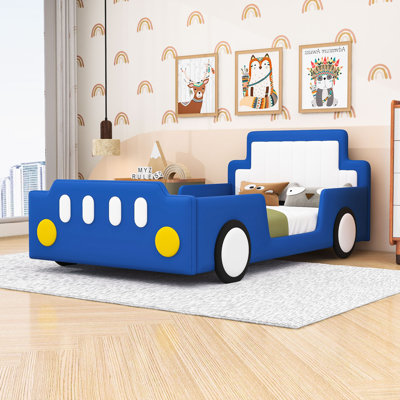 Twin Race Car-Themed Bed With Slats