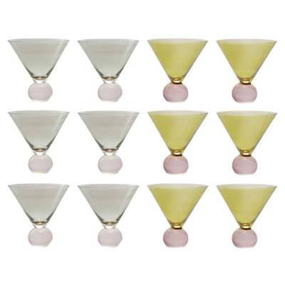 Two-Tone Martini Glass With Ball Stem
