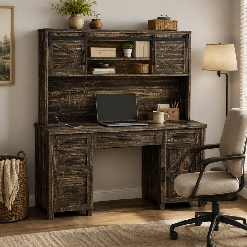 Bureau de direction Farmhouse, Gris