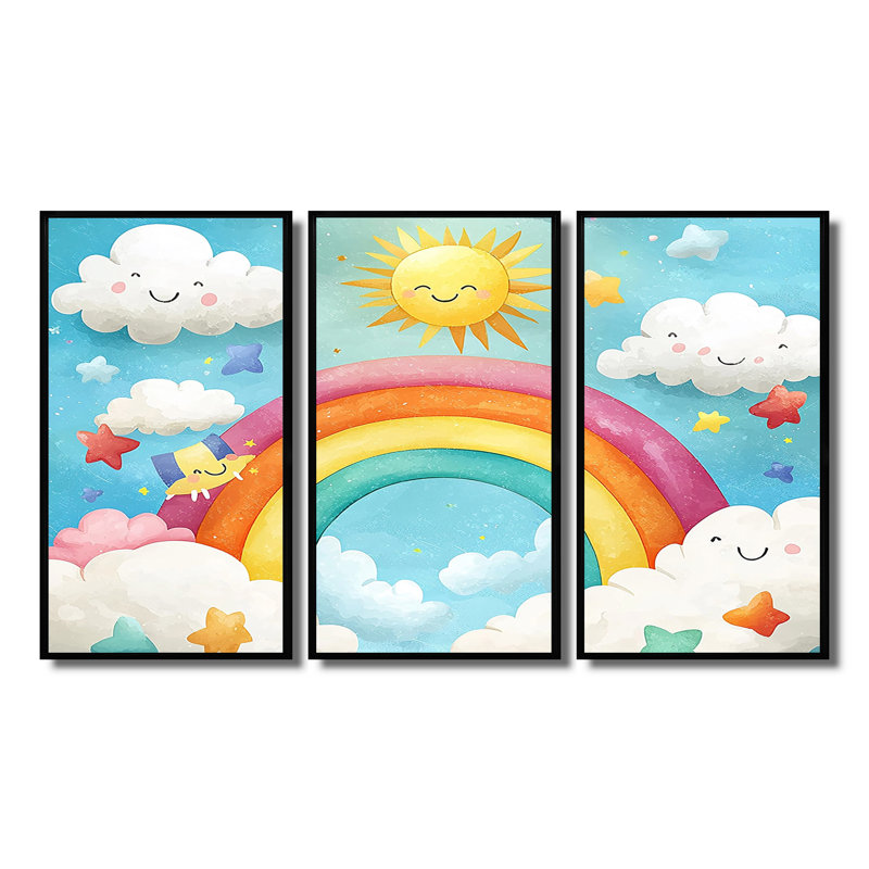 Rainbow Bright II - ensemble de reproduction d'art mural pour chambre de bébé, H 28 po x l 36 po x P 1 po