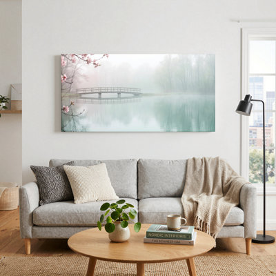 Misty Bridge, reproduction d'art sur toile, ensemble de 1