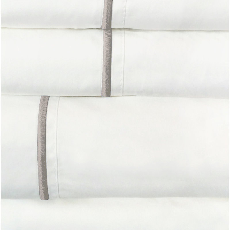 Benin Sheet Set, Twin Sheet Set + Fitted Sheet + 1 Pillowcase, Gray