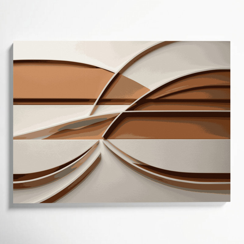 Minimalisme 21, art mural sur toile brune, H 11 po x l 14 po
