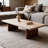 Stone Top Coffee Table with Solid Wood Legs-1239656191