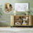Fluted Tambour Sideboard Buffet Cabinet With Adjustable Shelves, Mid-Century Console
