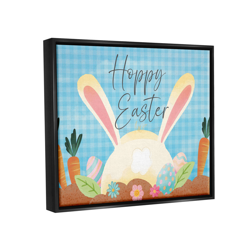 Joyeuse Pâques, printemps, carotte, jardin, flottant, art mural sur toile par ND Art, H 25 po x l 31 po x P 1,7 po