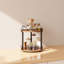 2 Tier Lazy Susan Spice Rack Organizer, Rotating Turntable Holder For Kitchen Cabinet Or Countertop, Rustic Brown