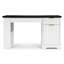 Bureau cannelé moderne 55 "avec prise de courant et armoire de rangement, blanc-1011881489