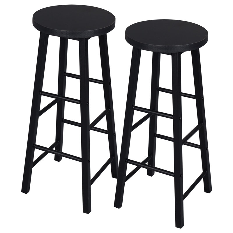 Upholstered Counter Stool with Metal Frame, 1, Black