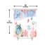 Rideau de bain aquarelle Scène de mer, 72 x 72 pouces (180 x 180 cm) avec crochets, rose
