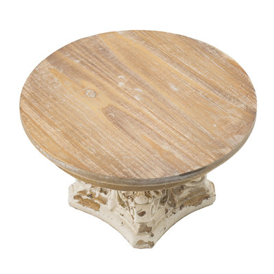 Vintage Wooden Pedestal Cake Stand, Wood Cake Plate for Dessert and Pastry Display