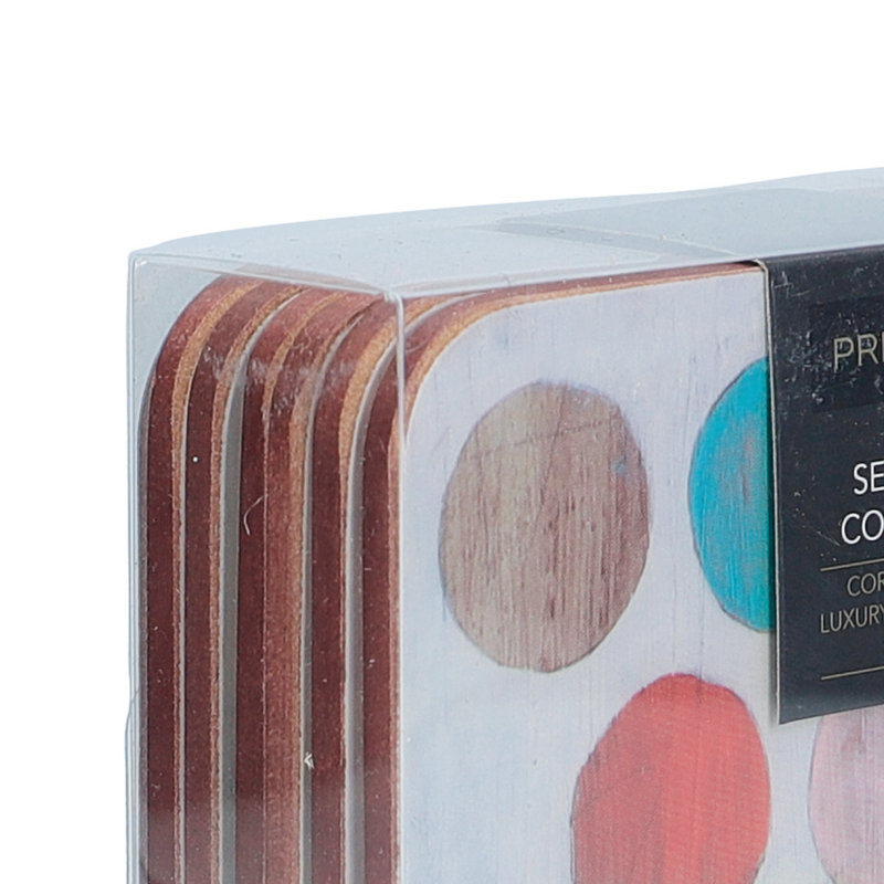 Retro Spot Square 6 Piece Coaster Set Set