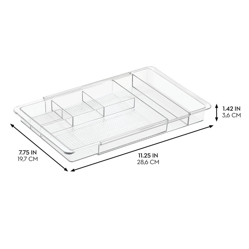 Organisateur de tiroir de bureau extensible iDesign - Collection Clarity - Ensemble de 2 transparents