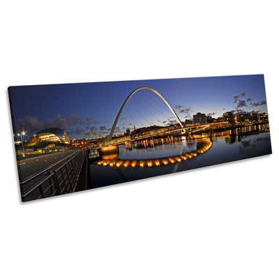 Tyne Bridge Newcastle Quayside - Wrapped Canvas Panoramic Art Prints
