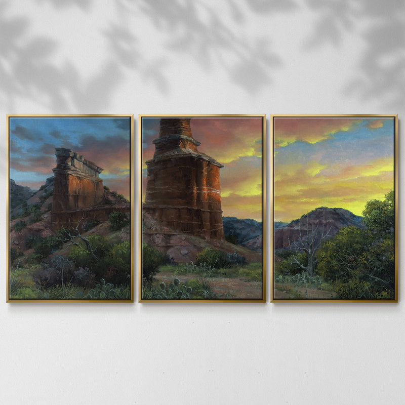 Spell Of The Palo Duro 3 pièces, Or, H 24 po x l 48 po x P 2 po