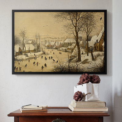 Paysage hivernal avec patineurs et piège à oiseaux, 1565 - Toile tendue avec châssis Peter Bruegel l'Ancien