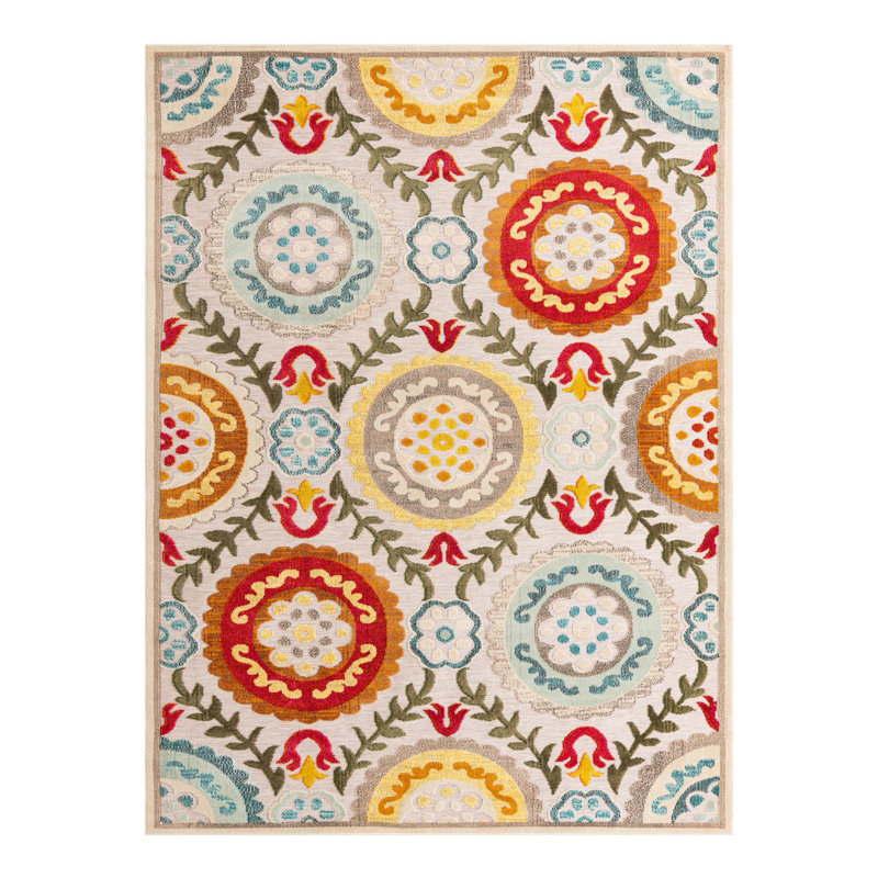 Tapis Bungalow Rose Oualida Caimin, Rectangle 7 pi 10 po x 10 pi