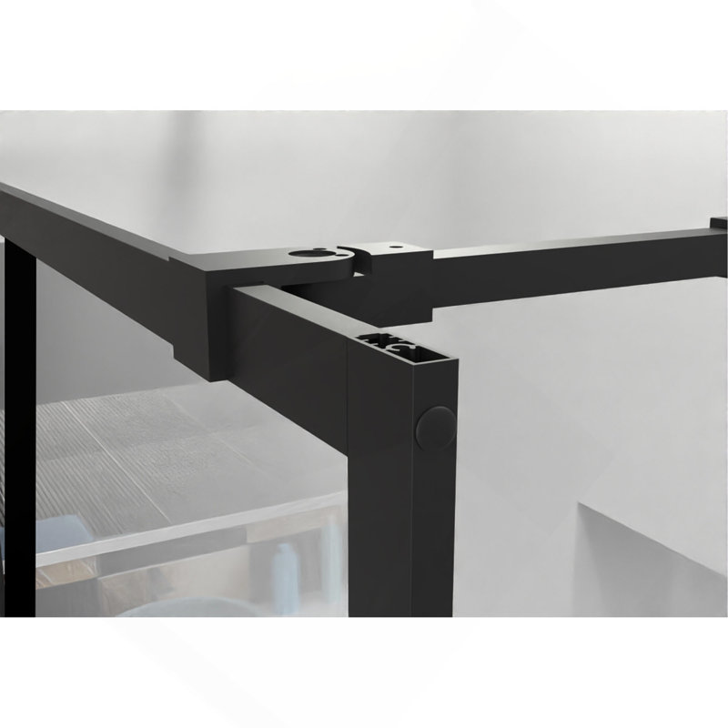 34" X 72" Shower Door Walk-In Black Finish