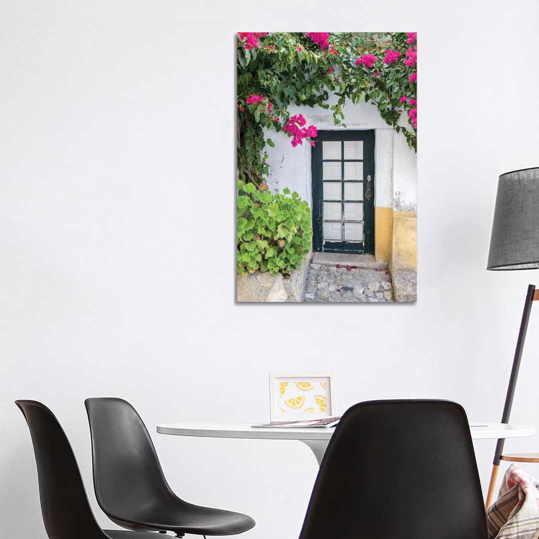 Doorway Surrounded By A Bougainvillea Vine, Obidos, Portugal by Julie Eggers - Wrapped Canvas Gallery-Wrapped Canvas Giclée
