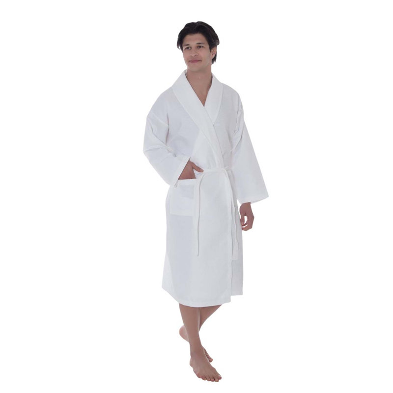 Peignoir en coton en coton éponge 100% en coton gaufrey unisexe, M