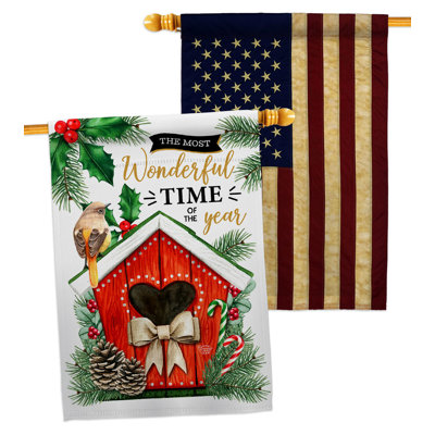 Merveilleux rideau en polyester 40 x 28 po Drapeau de la maison