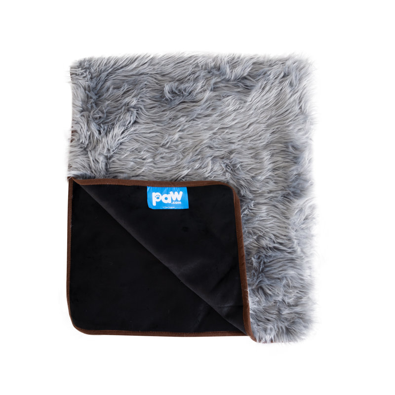 Light Gray Faux Fur Waterproof Pet Blanket, 60" x 50"
