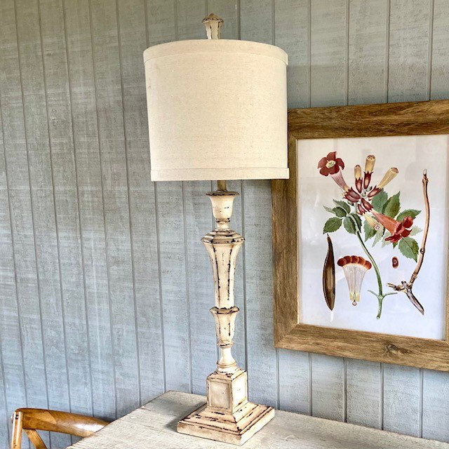 Resin Table Lamp With Linen Shade