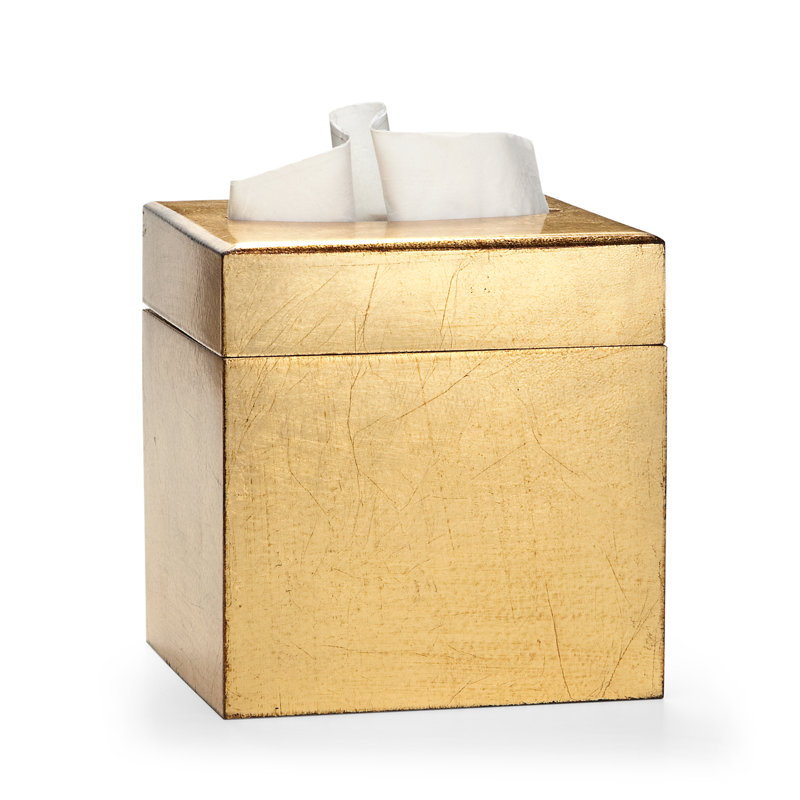Tissue Box Cover, Antique Gold