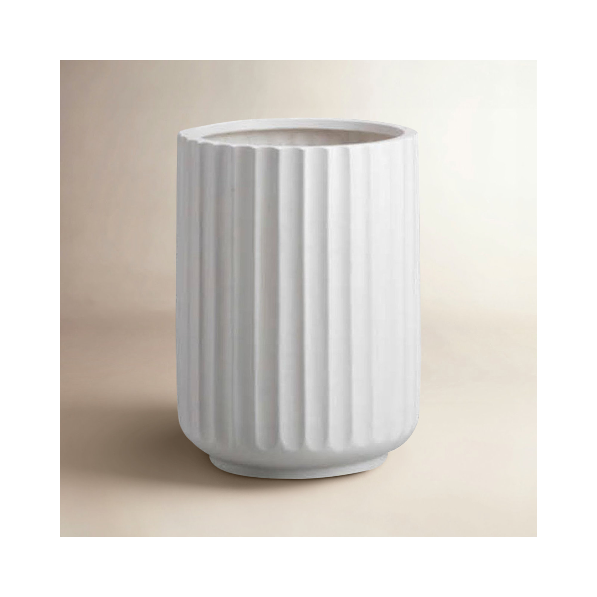 Allenville Fiberstone Planter, 19" H x 14" W x 14" D, White
