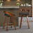 Mahtab 25" Counter Height Swivel PU Leather And Walnut Wood Bar Stool-1904196235