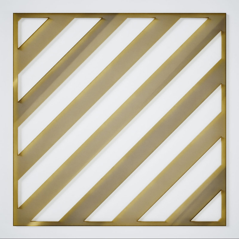 Rothwell Decorative Fretwork Acrylic Wall Panels, Medium, 15 3/8"W x 15 3/8"H x 1/8"T, Gold Mirror, Gold
