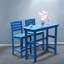 Ensemble de table de salle à manger durable en PEHD, mobilier d'extérieur bleu lac, pour jardin et patio