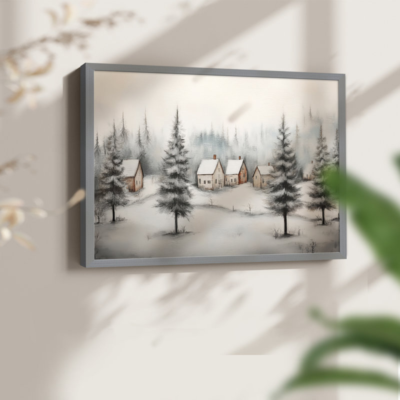 Art de Noël - CMXCVI - Reproduction encadrée - Restickable, H 8 po x l 10 po, Gris