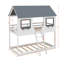 Lit superposé simple au-dessus d'un lit simple en bois-603584183