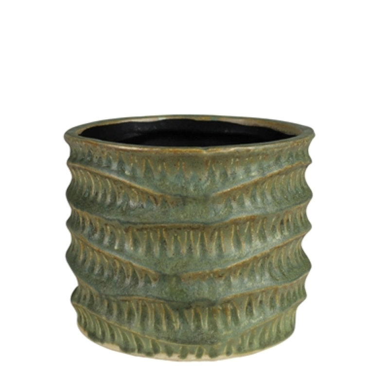 Textured Cachepot - 4”, Ceramic, 4" H x 4.5" W x 4.5" D