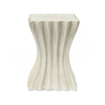 MGO Archaistic Wavy Side Table With Antique Sandstone Finish, Durable And Versatile For Indoor And Outdoor Use