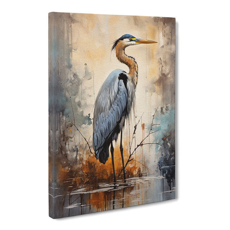 Heron Modern - Print, 50cm H x 35cm W x 3cm D