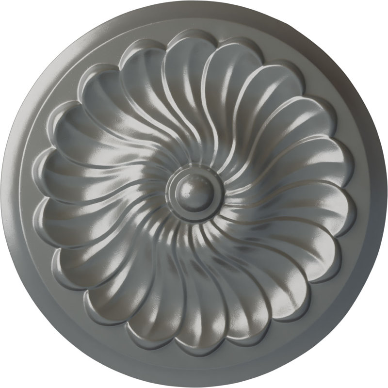 Médaillon de plafond en acanthe Endurathane Legacy, DE 12 3/4 po x P 7/8 po (convient aux auvents jusqu'à 3 1/2 po), fini craquelé blanc ultra pur peint à la main