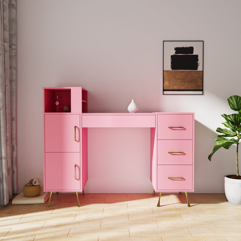 Table d'artisanat rose