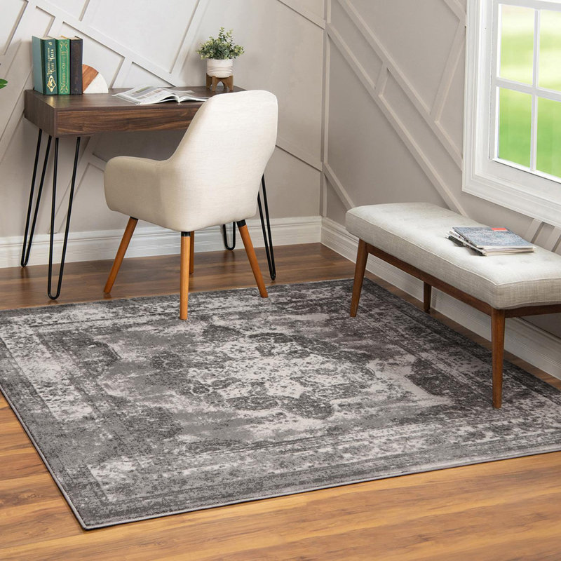 Tapis oriental gris Brandt, Gris, Square 10'