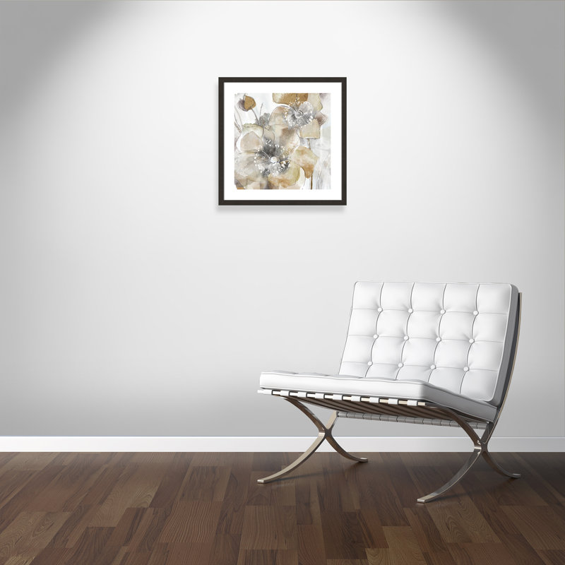 Modlin Taupe Spring Poppy II - reproduction de cadre photo, Espresso foncé, H 16 po x l 16 po x P 2 po