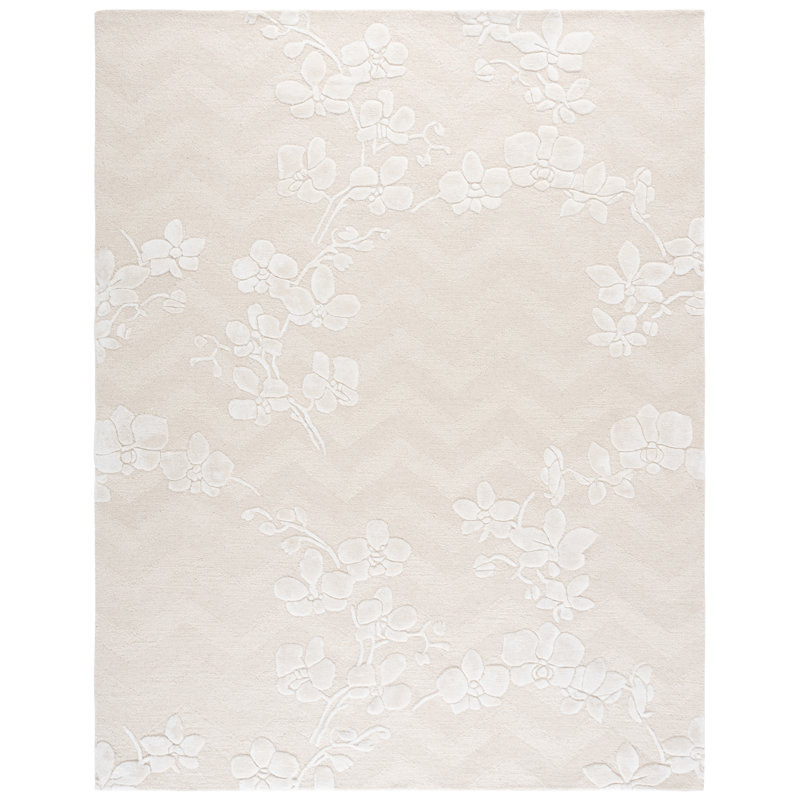Glamour 609 Hand Tufted 65% Wool; 25% Viscose; 10% Cotton Floral Rug, Rectangle 8' x 10'