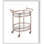 Chariot de service Lakelyn en verre transparent et or rose avec tablettes trempées et miroirs, idéal pour les réceptions élégantes et la décoration intérieure.