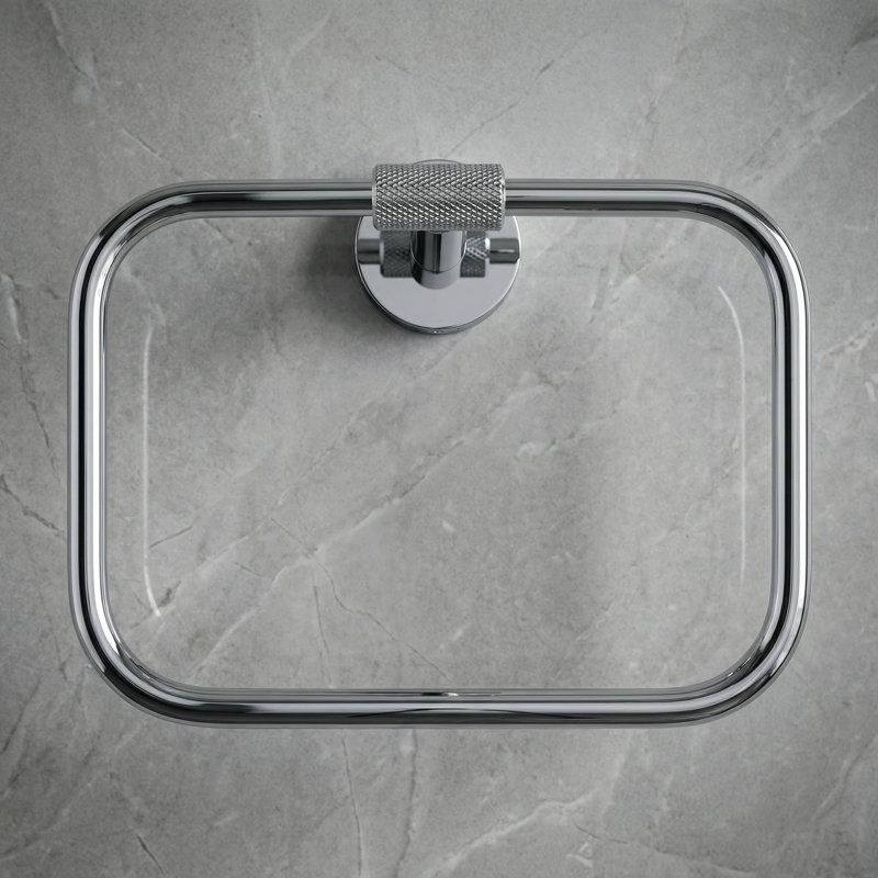 Forward Square Towel Ring, Polished Chrome