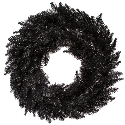 Colorful artificial Christmas wreath, unlit