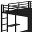 Structure de lit superposé avec garde-robe intégrée et bureau pliable