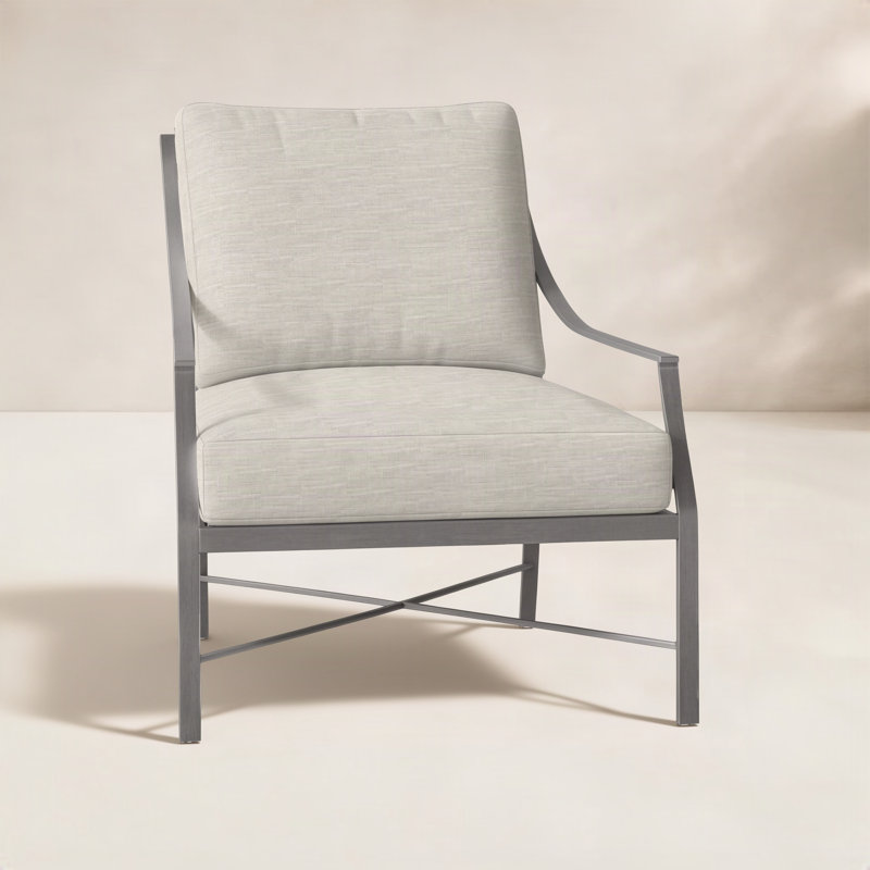 Fauteuil en aluminium Monaco - gris ardoise, Lin Dove Sunbrella®, Gris ardoise, Pas de soudure
