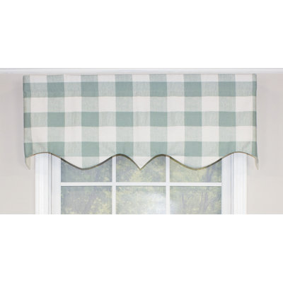 Haleyville Cotton Blend Checkered Scalloped Window Valance